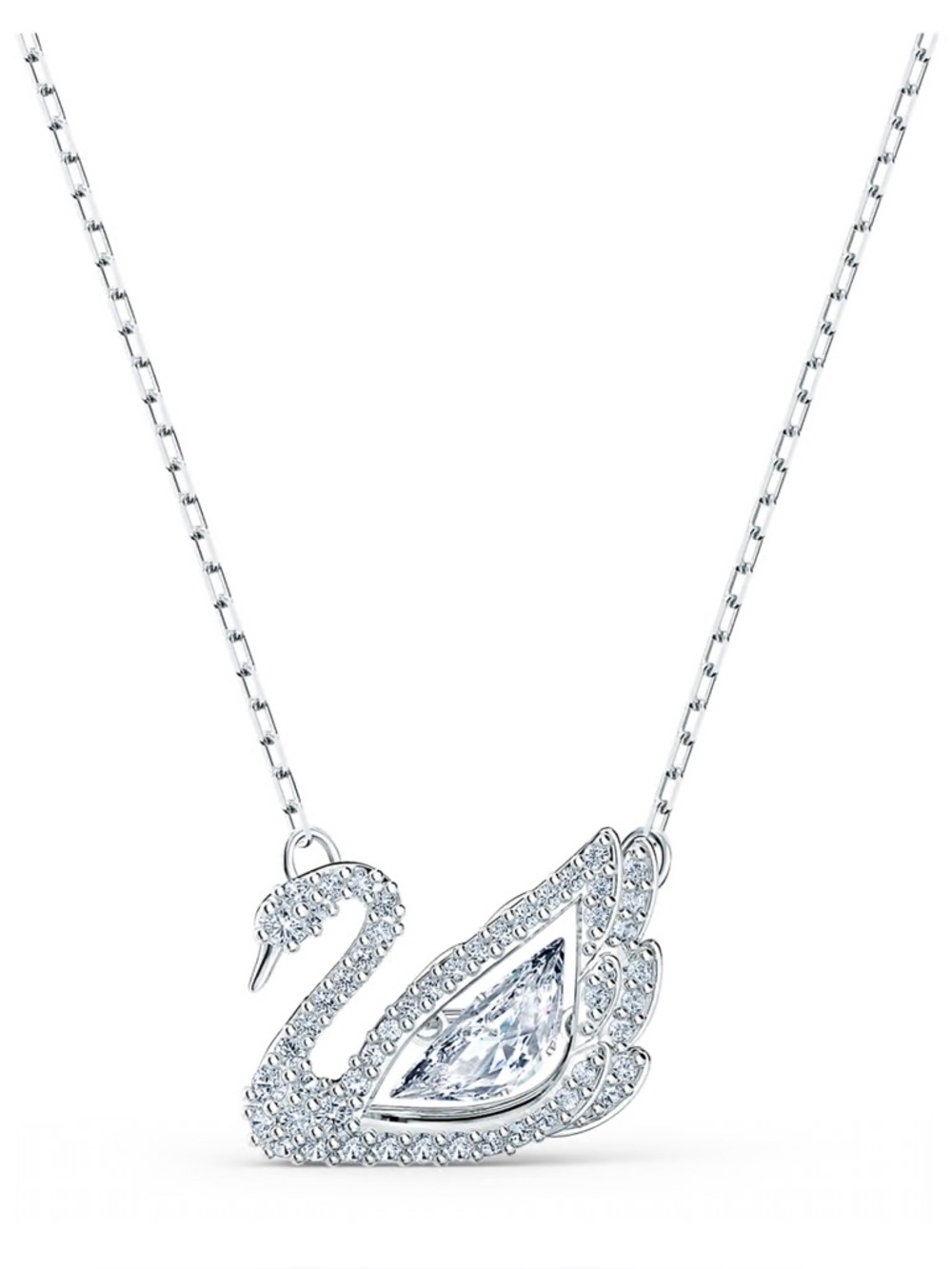 Swarovski Silver Swan Crystal Pendant Necklace